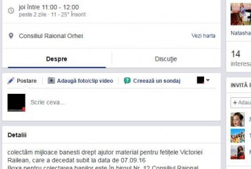 Colectă la Orhei pentru două fetițe rămase fără mamă