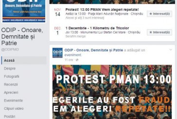 Protest post-electoral anunțat la Chișinău de Asociația „Onoare, Demnitate și Patrie”