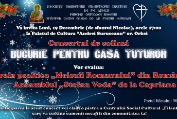 La Orhei va fi organizat un concert de colinde pentru a colecta fonduri necesare unui Centru Social