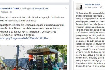 Orheienii vor mai multe străzi reparate