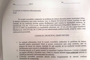 La Orhei autoritățile vor să organizeze un referendum pentru construcția unei piețe noi