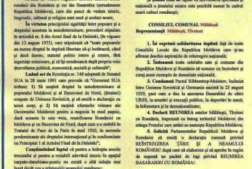 La Mălăiești, Orhei 6 consilieri au semnat pentru Unirea cu România