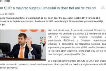 Bugetul Orheiului, mai mare către anul electoral 2019.  Proiectelor “la iniţiativa lui Ilan Șor” le-au fost favorabili factori externi// Analiză