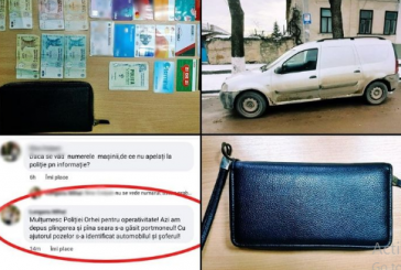 Un portmoneu uitat la Braviceni, găsit de Poliţia din Orhei la Chişinău