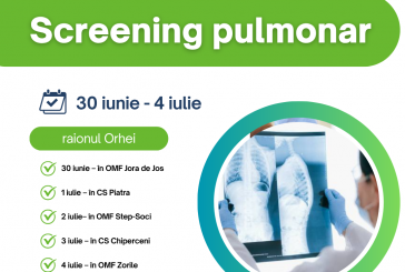 În 5 localități din raionul Orhei, săptămâna curentă se organizează examinări radiodiagnostice gratuite a cutiei toracice