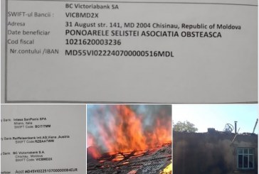 Casa unui bărbat din Seliște, Orhei a fost mistuită de flăcări, iar pe rețele sociale a fost lansată o colectă de fonduri pentru reconstrucția casei