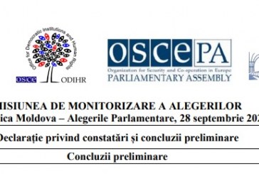 Concluziile preliminare a misiunii OSCE de monitorizare a alegerilor: Acoperirea părtinitoare în majoritatea mass-media, combinată cu abordarea difuzării știrilor axate pe evenimente și declarații, materiale investigative și analitice limitate, precum și multiple dezinformări în rețelele de socializare, au împiedicat semnificativ oportunitățile alegătorilor de a face o alegere informată
